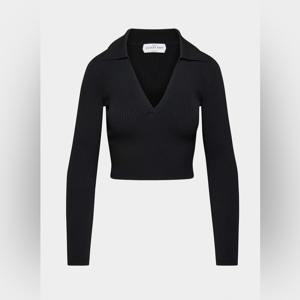 Aritzia Black Ribbed Crop Top